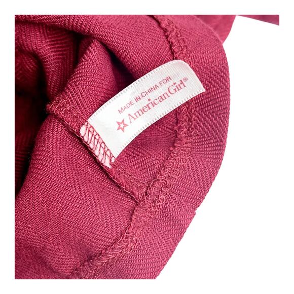 American Girl Rebecca Doll Dress Meet Outfit Accessory Tweed Velvet Red Black - Picture 3 of 4